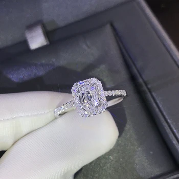 18K 750Au Zelta Moissanite Diamond Ring D krāsa izmantoti vvs Ar valsts sertifikātu MO-H1005