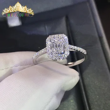18K 750Au Zelta Moissanite Diamond Ring D krāsa izmantoti vvs Ar valsts sertifikātu MO-H1005
