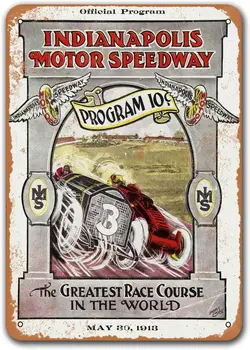 1913 Indianapolis Motor Speedway Veco Auto Skārda Zīme, Sisoso Vintage Metāla Plāksnes Plakātu Pub Cilvēks Ala Retro Sienas Dekori