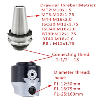 1GB M10 M12 M16 MT2 MT3 MT4 C20 C25 F1 NT30(ISO) urbšanas galvas stieņa F1 urbšanas galvas connecter par CNC virpas, urbšanas instruments