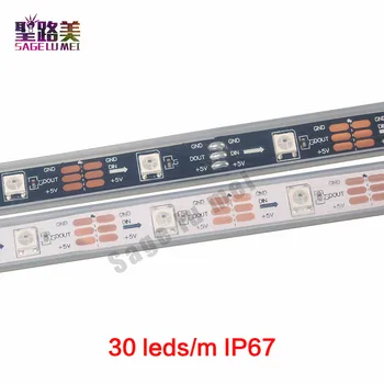 1m/5m DC5V individuāli adresējama ws2812b led lentes ws2811ic Iebūvēts 30/60/144 pikseļi, smart rgb led gaismas lentas, lentes IP67