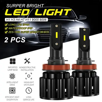 1Pair LED Auto Lukturu Spuldzes 9-30V H1/H3/H4/H7/H11 6500K 8000LM Augstu Spilgtumu IP67 Waterproof Augstas Kvalitātes Kritums Piegāde