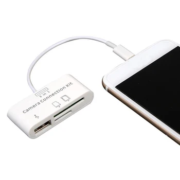 1pc 3 in 1 Karšu Lasītājs Tablet iPad 4 Mini IOS 11 Micro SD atmiņas karte SD, MMC TF Karšu Lasītājs, USB OTG Kabelis, Adapteris, Kameras Pieslēguma Komplektu