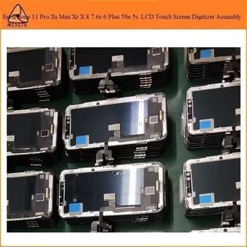 1Pc AA++ Pārbaudīta iPhone 11 Pro Xs Max XR X 8 7 6s 6 Plus 5se 5s 5c 5 LCD Displejs, Touch Screen Digitizer Montāža Nomaiņa