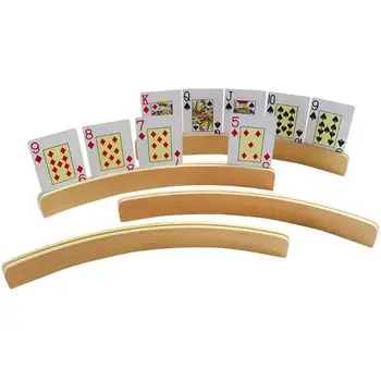 1pc Koka brīvroku Kāršu Turētājs Izliekta Dizaina galda Spēle Poker Sēdekļa Slinks Pokera Bāze, Bāzes Spēli Organizē Rokās