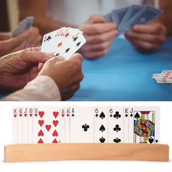 1pc Koka brīvroku Kāršu Turētājs Izliekta Dizaina galda Spēle Poker Sēdekļa Slinks Pokera Bāze, Bāzes Spēli Organizē Rokās