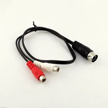 1pc MIDI DIN 5 PIN Male Plug līdz divu RCA Phono Sieviešu Jack Audio Adaptera Kabelis, 50cm