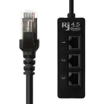 1pc RJ45 1 līdz 3 Ligzda Ethernet Tīkla LAN Kabeļu Sadalītājs Pagarināt Adapteris Savienotājs