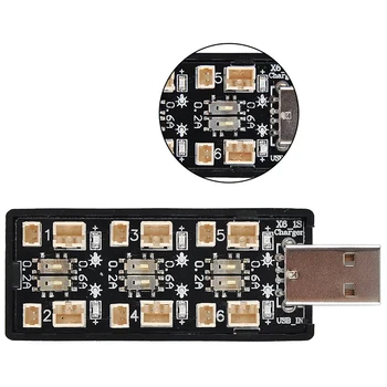 1S LiPo Bateriju USB Lādētāju, 3,7 V/4.20 V 6 Kanālu 1S LiPo Lādētāju, Micro - JST 1.25 JST-PH 2.0 MCX MCPX Savienotāji