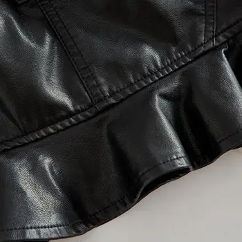 2-14 gadus Meitene svārki bērniem Pu leather kvalitāte ir laba, svārki pavasarī, rudenī jaunu ruffles princešu svārki bērnu apģērbu ws1354