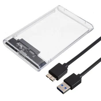 2.5 Collas USB 3.0 SATA lll HDD/SSD Būra Caddy Gadījumā Ārējo Cieto Disku, Caurspīdīgu Lodziņu, Atbalsta Karstā Swapping Atvienojiet Kontaktdakšu