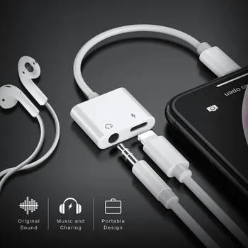 2 in 1 Jack austiņu Tālruņa Adapteri iPhone 11 Pro 6s 6 7 8 Plus XS Max XR austiņu Adapteri Audio Maksas Sadalītājs Konvertētājs