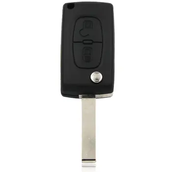 2 Pogu pilnu Pilnu Flip Tālvadības Smart Key Peugeot 307 433MHZ ID46 Čipu 0536 Modeļi līdz 20110416 HU83 Groove Asmens ar