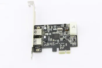 2 porti USB 3.0 PCI-e Kontrolieri Karte + PCIe Zema Profila Kronšteins PCI Express USB3.0 Pārveidotāja Adapteris NEC chipset