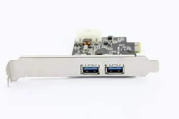 2 porti USB 3.0 PCI-e Kontrolieri Karte + PCIe Zema Profila Kronšteins PCI Express USB3.0 Pārveidotāja Adapteris NEC chipset