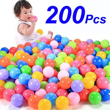 200 Gab./maisiņš Eco-Friendly Krāsains Bumbu Mīkstas Plastmasas Okeāna Bumbu Funny Baby Bērnu Peldēt Bedres Rotaļlietas Ūdens Baseins Okeāna Viļņu Bumbu Xmas Dāvanas