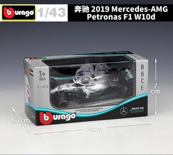2019 Bburago 1:43 Mēroga Metāla Lējumiem F1 Auto Formulaa 1 Modelis Mercedes Benz Sacīkšu Auto W07/W10 Sakausējuma Rotaļu Automašīnu Kolekcija Mazulis Dāvanu