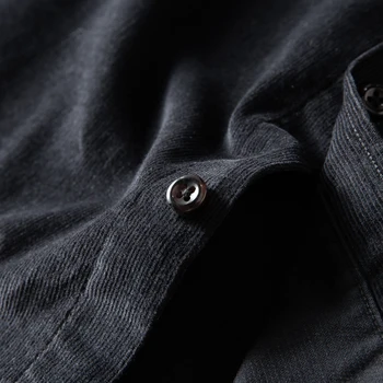 2019. gada Rudens velveta vīriešu krekls pavisam garām piedurknēm krekli vīriešu modes stand apkakli krekls mens cietā krekli vīriešu overhemd