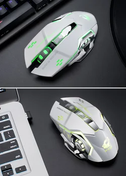 2019 Jaunas Modernizētas LED7 Krāsu Apgaismojums Mehāniskās Peles Izslēgt Pele ar USB Uztvērēju Versija Bezvadu Lādēšanas Spēļu