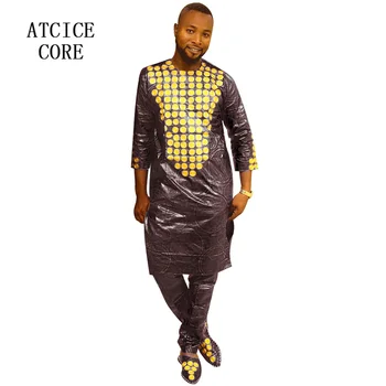 2019 Jauno āfrikas kleitas cilvēks bazin riche izšūšana dizaina kleita āfrikas cilvēks apģērbu pāri kleita LC903