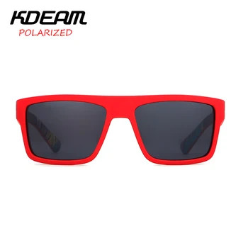 2019 Jaunu KDEAM Sporta Saulesbrilles Vīriešiem HD Polarizētās Saules Brilles Sarkana Kvadrātveida Rāmis Atstarojošu Pārklājumu Spogulis, objektīvs UV400 KD05X-C5