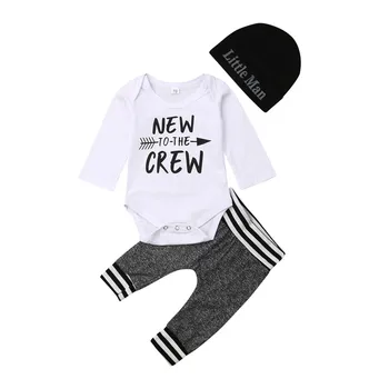 2019 Jaunu Modes Toddler Zīdaiņu Jaundzimušais Meitene Zēns Vēstuli Romper+Bikses Apģērbs, Apģērbu Bodysuit Playsuit 0-24M