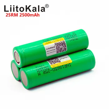 2019 LiitoKala 25RM Oriģināls 18650 2500mah akumulatoru INR18650 25R 20A Uzlādējams akumulators