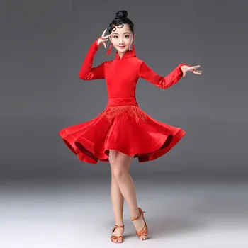 2019 rumba, samba bērniem, samba, cha cha tango svārki standarta salsas meiteņu Spandex latīņu kleitas dejas balles deju kleita