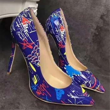 2019 Sieviešu Kurpes Norādīja Toe Sūkņi Lakādas Kleita Baltā 11,5 CM Augstiem Papēžiem Laivu Kurpes Kāzu Kurpes Zapatos Mujer