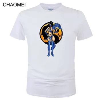 2019 Spēle Mortal Kombat T krekls Vīriešiem Kitana Kokvilnas MK Iespiests T-krekls Vasaras Īsām Piedurknēm Topi, t-veida Homme Apģērbu C135