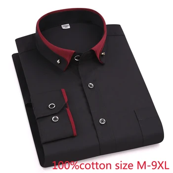 2019new ierašanās modes vīrietis Cietā Kokvilnas Lielgabarīta oficiālu Jauniešu pavasara vīriešu krekls ar garām piedurknēm augstas kvalitātes plus lieluma M-9XL