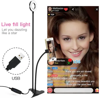 2020 26CM Fotogrāfija Apgaismojums Tālrunis Ringlight Statīvs Statīvs Foto Led Selfie tālvadības Gredzenu Gaismas Lampa TikTok Youtube Live Turētājs