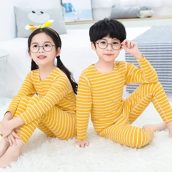 2020 Bērniem Ziemas Zēniem, Meitenēm Pidžamas Apģērbi Kopa Siltu Svītru Sleepwear Tērpi Sabiezēt Pidžamas Bērniem Meitene Drēbes Homewear