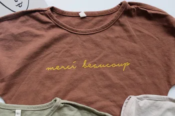2020. gada Pavasara Un Vasaras BĒRNU T-krekls Uzdrukāts Literāri Bat Piedurknēm Bērnu T-krekls meitenēm top maz meiteņu apģērbs