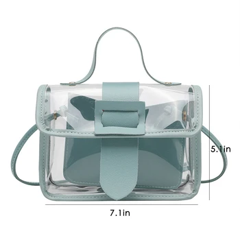 2020. gada Pavasara, Vasaras Modes Sieviešu Caurspīdīgs kvadrāta Sling Bag Atdzist PVC plecu mobile messenger bag sweet lady soma