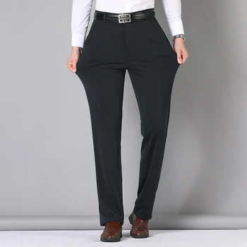 2020. gada rudenī jaunu Vīriešu biznesa gadījuma uzvalku bikses Klasiskās Modes Formālās Valkāt Slim garas bikses Zaudēt Elastību Plus lieluma bikses