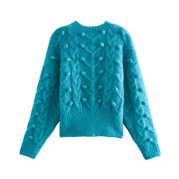 2020. gada rudenī un ziemā karstā jauns sieviešu džemperis perlamutra pogu garām piedurknēm trikotāžas jaka gadījuma modes elegants sieviešu tops