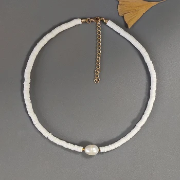 2020. gada vasaras bohēmijas stila silikona kaklarota modes paziņojumu, dabas pērle kulons sānslīdi kaklasaite dažādu krāsu stilus vairumtirdzniecības sievietēm