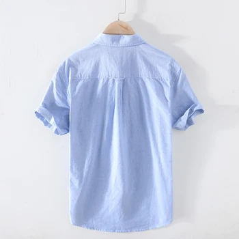 2020. Gada Vasaras Jauno Singlu Kabatas Kreklus Vīriešiem Ar Īsām Piedurknēm Kokvilna Gadījuma Tīrtoņa Krāsu Basic Topi Apģērbi Y2694