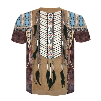 2020. gada vasaras Modes Vīriešu t krekls 3D Izdrukāt Skaistas Native Indijas T krekli Unisex Harajuku Īsām piedurknēm krekls Ikdienas topi