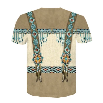 2020. gada vasaras Modes Vīriešu t krekls 3D Izdrukāt Skaistas Native Indijas T krekli Unisex Harajuku Īsām piedurknēm krekls Ikdienas topi