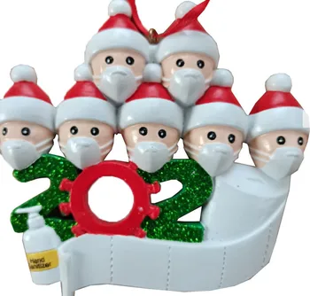 2020 Jaunu Cute Ziemassvētku Rotājumi Dāvanu Personalizēto Karājas Rotājumu Pandēmijas-Sociālā Grupa Distancē Santa Claus ar Masku