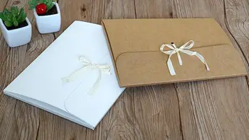 20pcs- 24*18*0.7 cm Retro Kraft papīra aploksnes dāvanu kastīte Balta kartona Zīda šalles tējas iepakojuma kastes