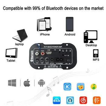 220V 50W SBC Bluetooth 2.1 Hi-Fi Bass Power AMP Automašīnu Digitālo Pastiprinātāju, Radio, Tālvadības pults, Auto Piederumi Interjera