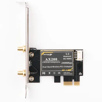 2400Mbps AX200 Darbvirsmas WiFi Adapter Dual Band Darbvirsmas PCI-E Bezvadu Karte 802.11 Ax WIFi6 Bluetooth5.0 Atbalstu MU-MIMO