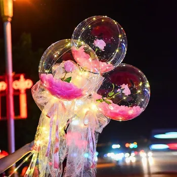 25# Led Gaismas Mākonīti-rožu Pušķis Diy Inovatīvu Produktu Ballons Valentīna Dienu Festivāls Dāvanu Dzimšanas dienas svinības, Kāzu Dekori