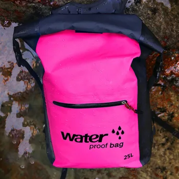 25L PVC Outdoor Swimming Ūdensdroša Mugursoma Raftings Sporta Smaiļošana Kanoe Ceļojumu Ūdensizturīgs Sauss Okeāna Pack