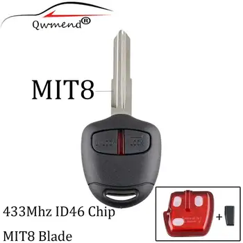 2Buttons 433Mhz Auto Tālvadības atslēgu Mitsubishi L200 Shogun Pajero Triton Auto Transpondera Atslēgu Chip ID46 MIT8 Asmens Oriģinālo atslēgu