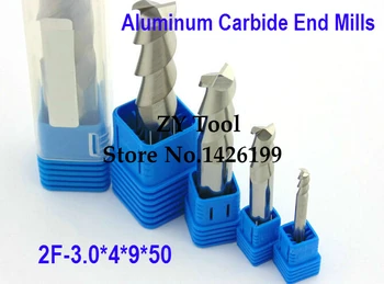 2F-3.0*4*9*50 CNC rīku volframa sakausējuma frēzēšanas īpašu dzīvoklis alumīnija sakausējuma kuteris alumīnija sakausējuma frēze