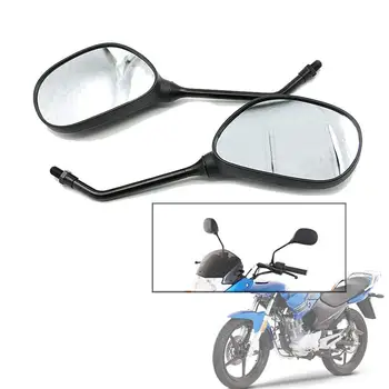 2GAB 10mm Melna Plastmasas Motociklu Atpakaļskata Spoguļi YAMAHA YBR 125